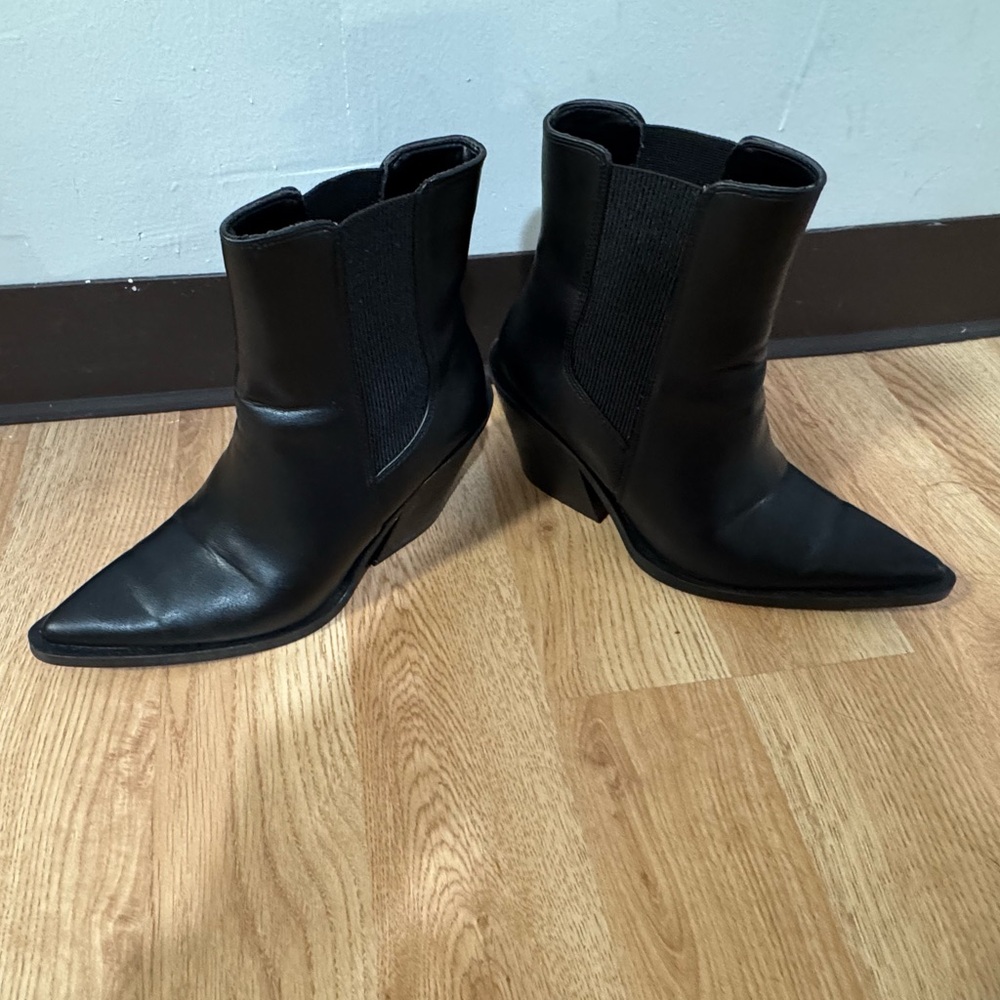 Zara Black Pointed Ankle Boots